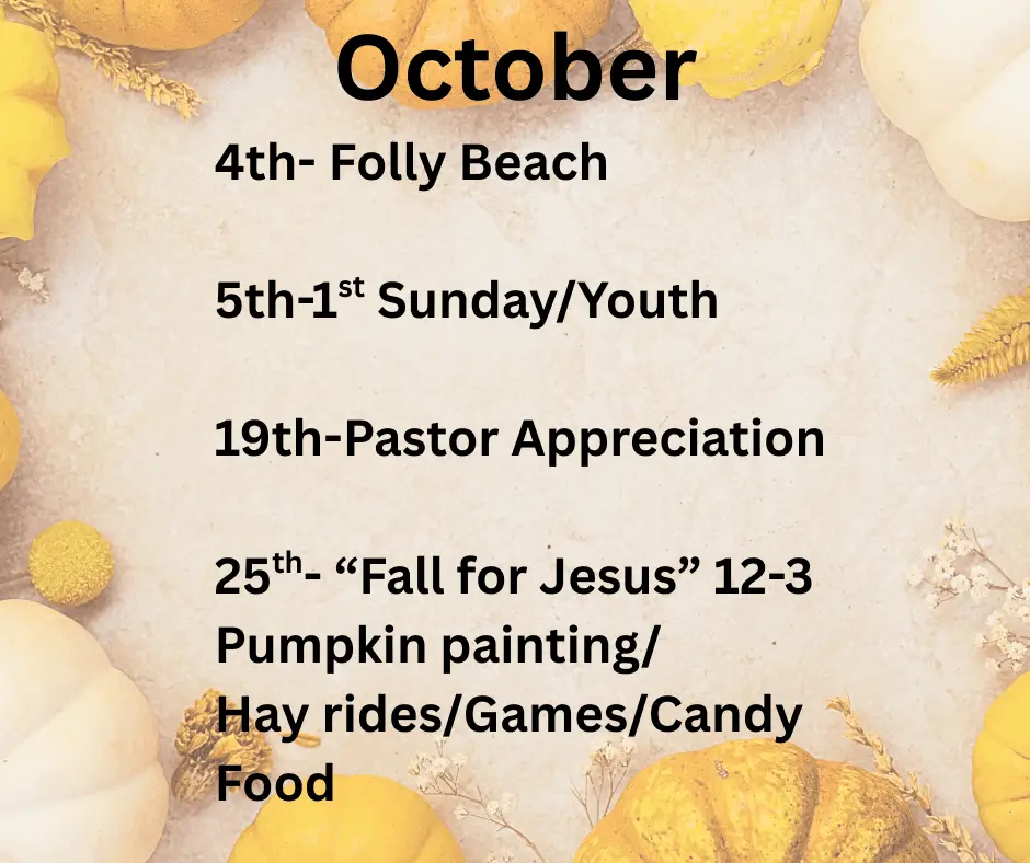 Westside Church West Columbia SC 29169, 29170, Church of God, Pastor Jerod Davis, Westside Church October Calendar Westside Church West Columbia SC 29169, 29170, Church of God, Pastor Jerod Davis,